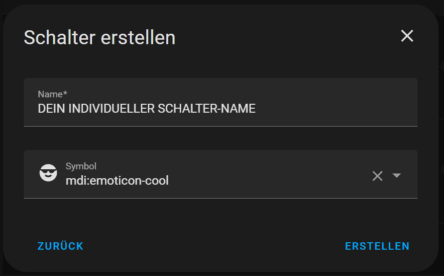 Schalter einrichten
